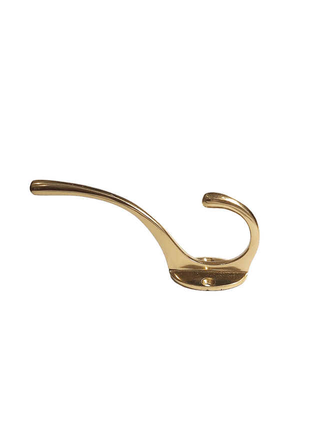 Long Goli Brass Hook with a polished finish for elegant fittings