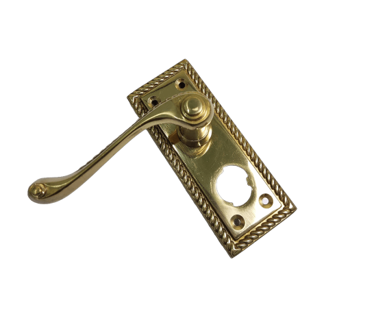 100mm Jorge detailed brass lever handle pair