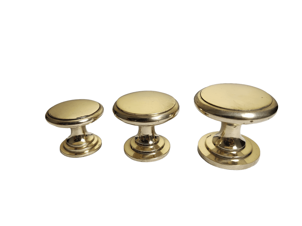 Flat-line minimalist brass door knob