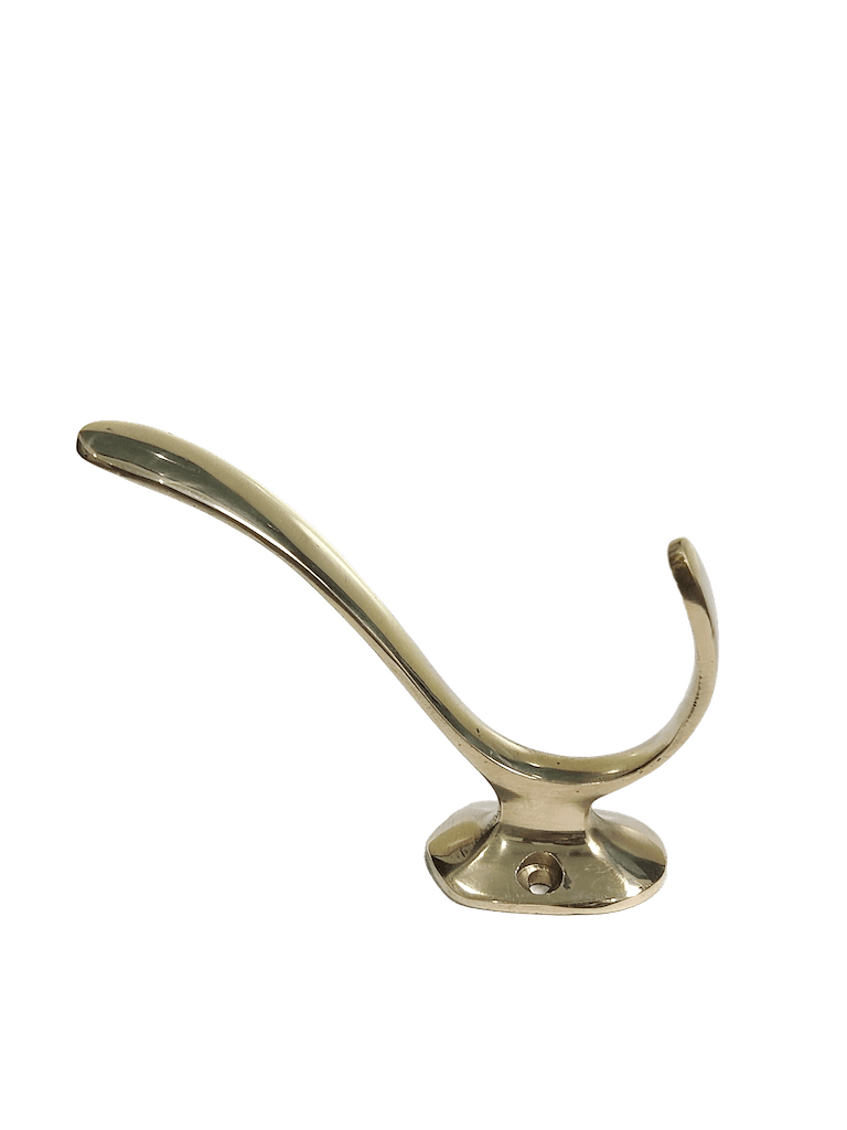 Oval double brass hat and coat hook