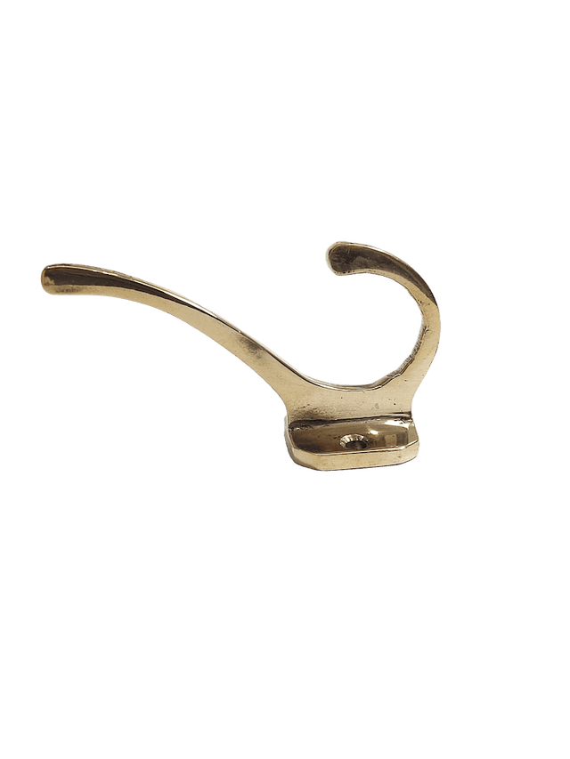 Sturdy double brass hook with polished finish