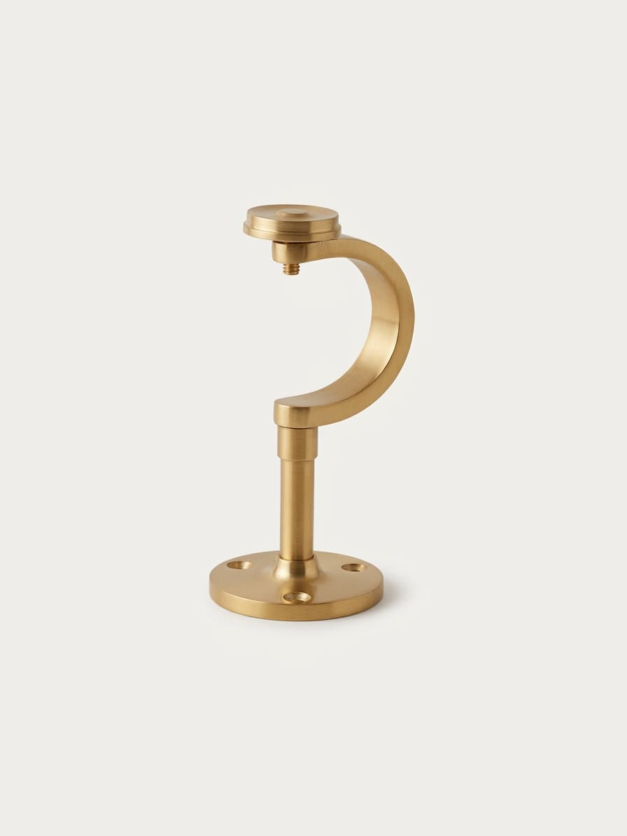 Solid brass handrail bracket — five sizes for 19mm to 50mm pipe diameters