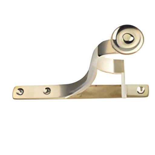 Brass end bracket for curtain rod mounting