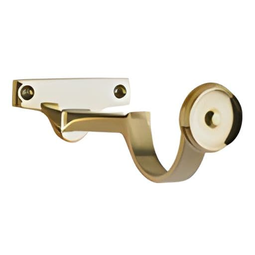 Brass centre bracket for curtain rod mid-span support