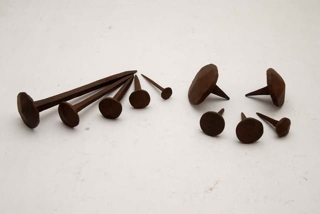 Set of wrought iron nails