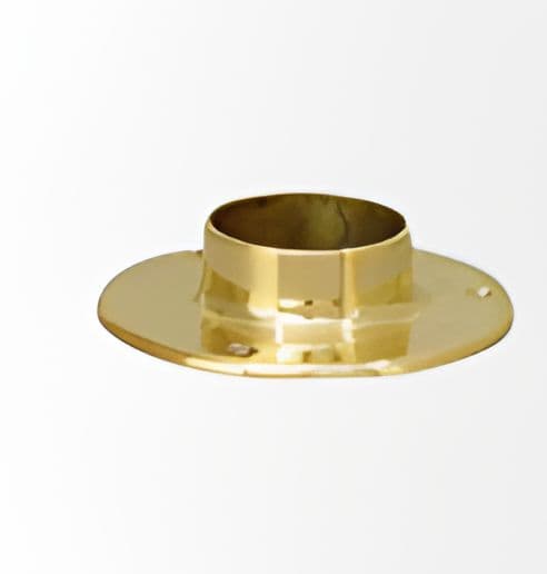 Large brass flange for railing base mounting