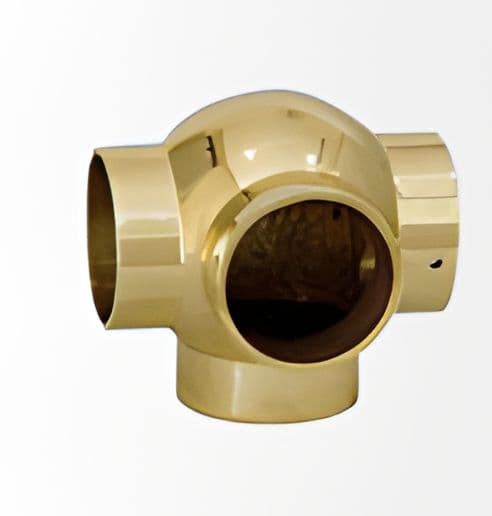 Brass railing ball fitting