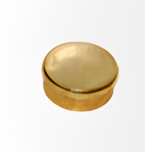 Flat brass end cap for railing posts