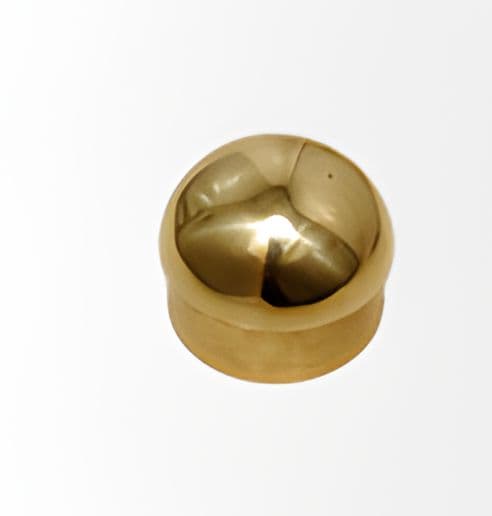 Round brass end cap for railing posts