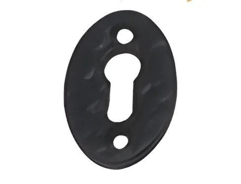 Oval black antique keyhole escutcheon