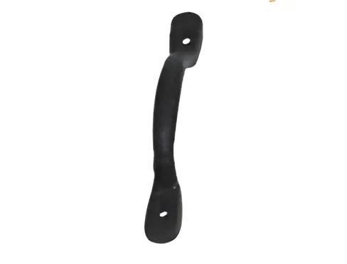 Black antique bow pull handle with shaped fixing plates