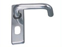 Aluminium lever handle, round plate, double concealed fixing