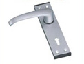 Aluminium lever handle on channel plate, 100mm and 150mm