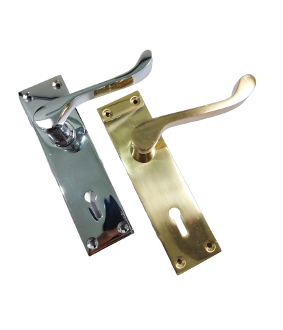 150mm brass lever handle pair in chrome or no-chrome