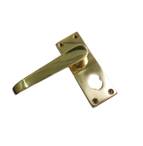 100mm Jorge plain brass lever handle pair