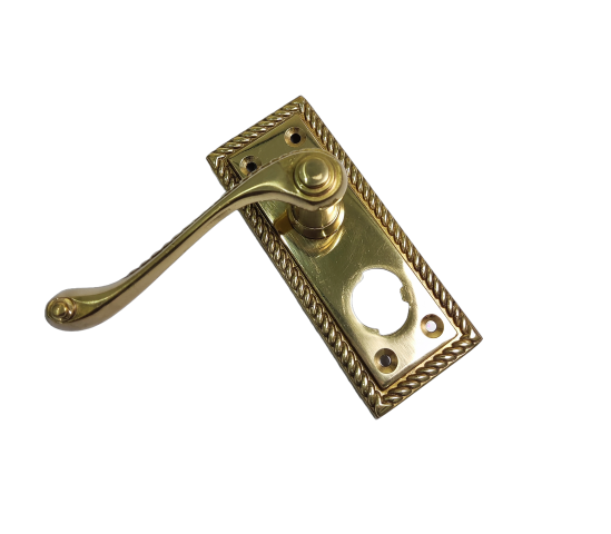 100mm Jorge detailed brass lever handle pair