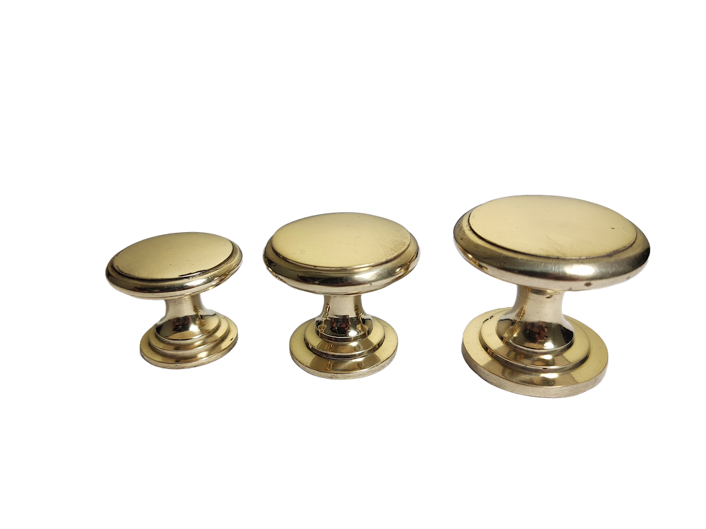 Flat-line minimalist brass door knob