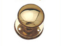 Polished brass door knob pair