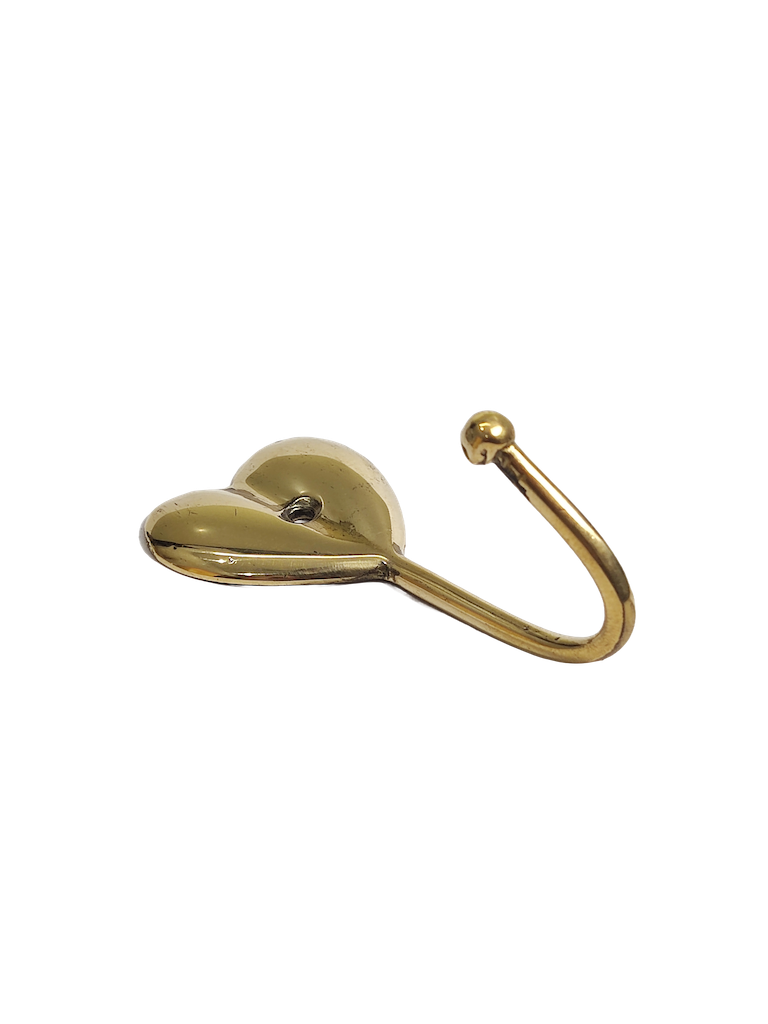Sleek brass pan hook for kitchen and utility use