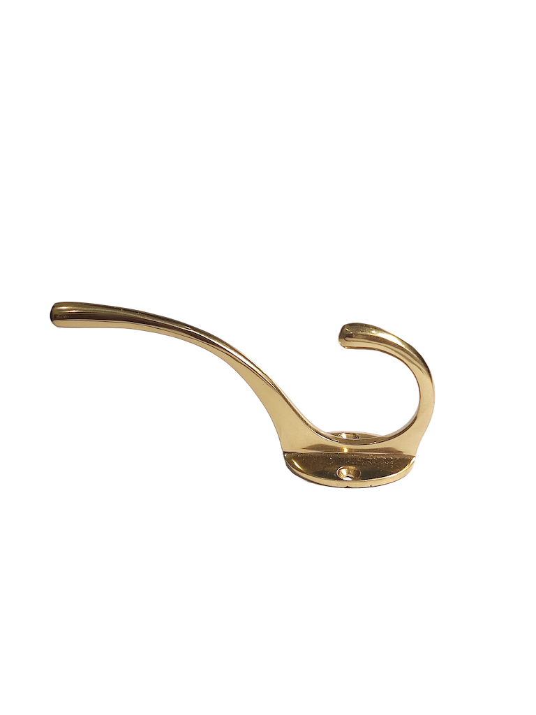 Long goli brass hook with polished finish