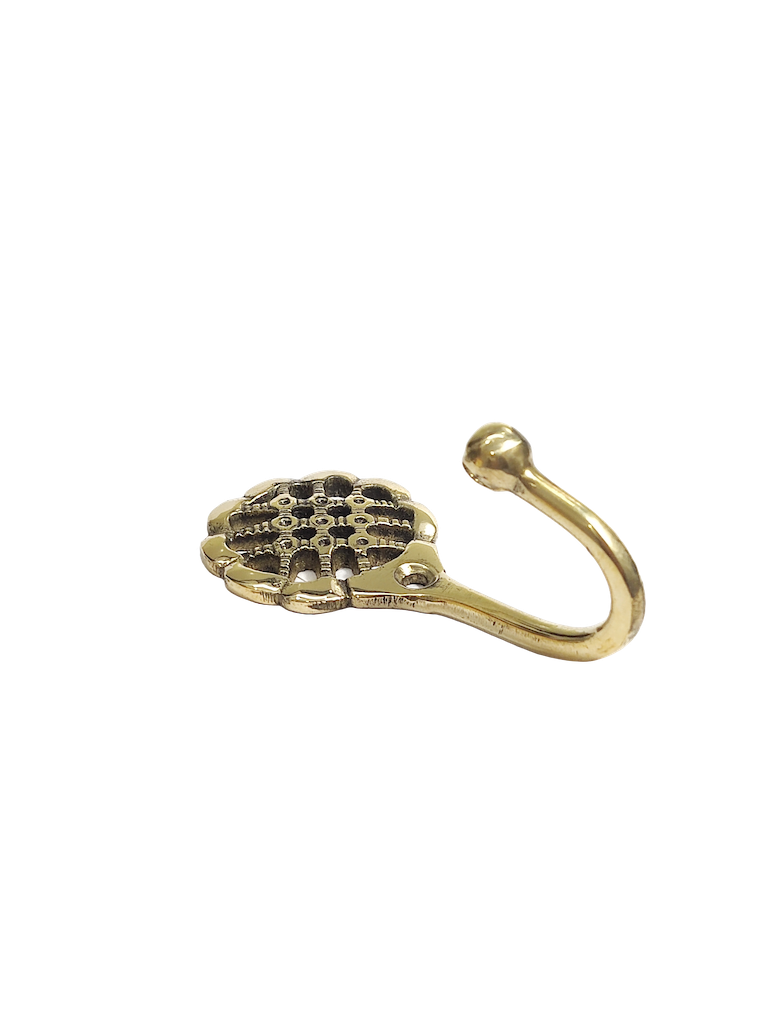 Brass jali pattern hook with sturdy build