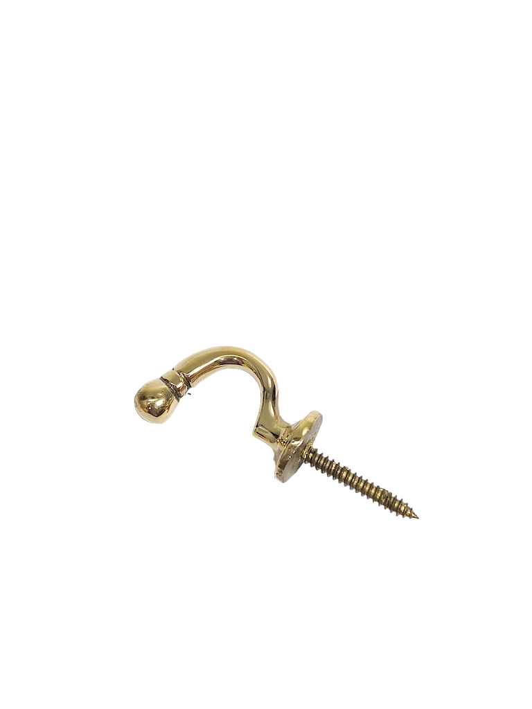 Brass screw hook for direct fixing