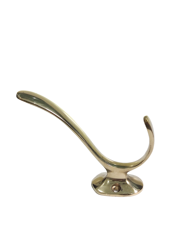 Oval double brass hat and coat hook
