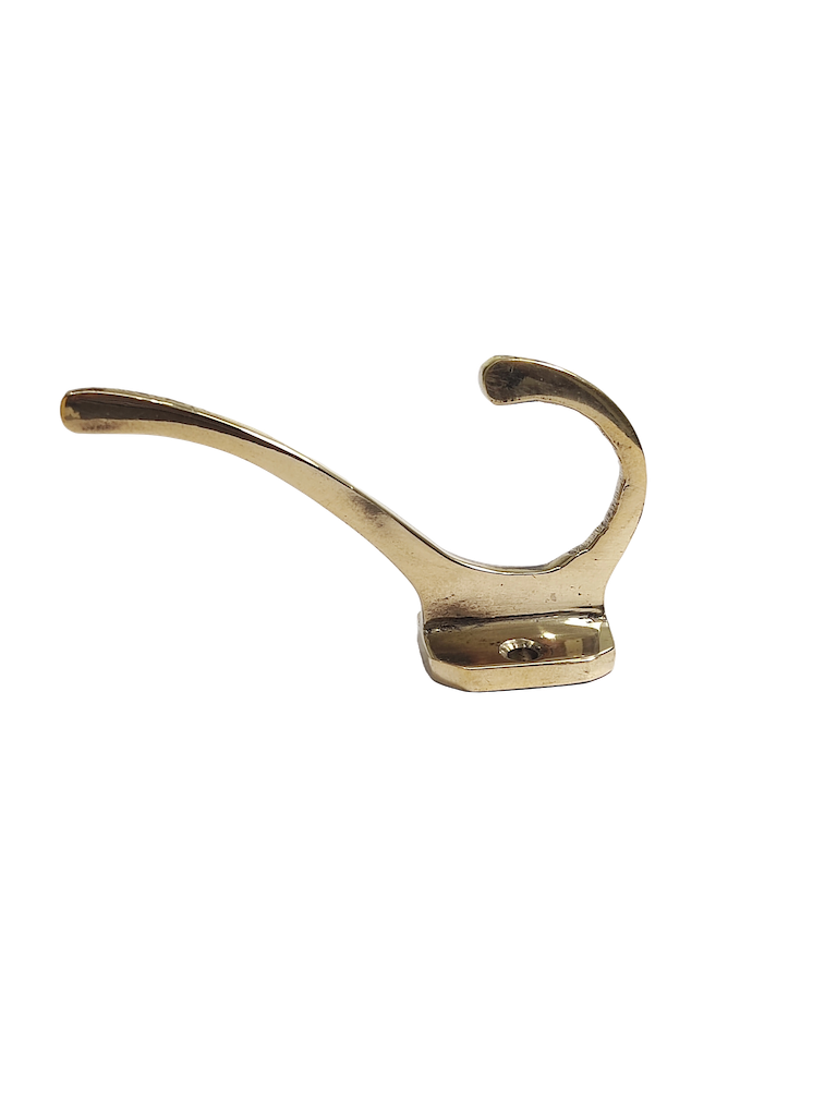 Sturdy double brass hook with polished finish