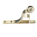 Brass end bracket for curtain rod mounting
