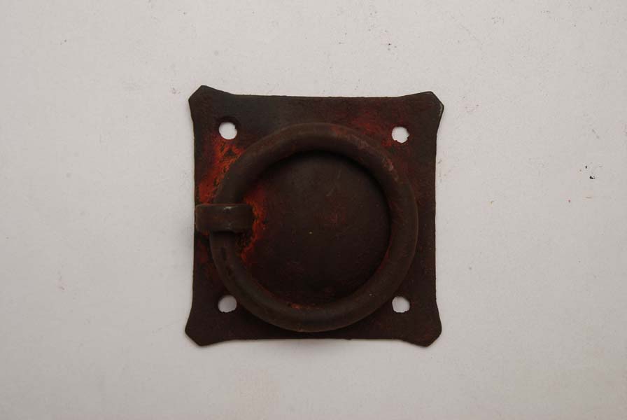 Decorative brass-finish iron door knocker, classic design