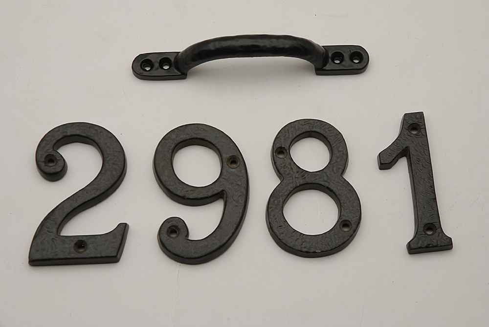 Metal house numbers for door and gate signage