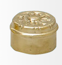 Decorative brass end cap for railing terminations